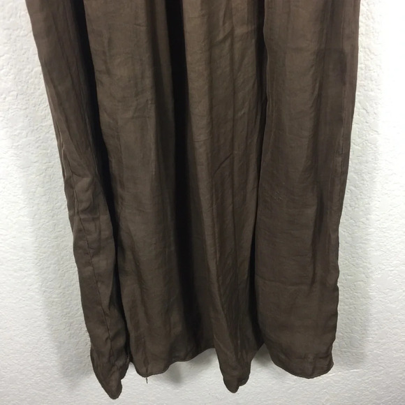 Zara Empire Waist Brown Satin Open Back Slit Maxi Dress Size XS - Picture 10 of 16